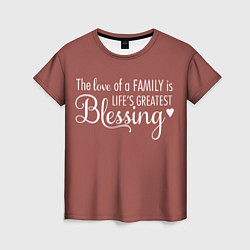 Женская футболка Любовь в семье это счастье