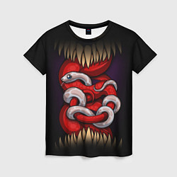 Женская футболка Monster and snake