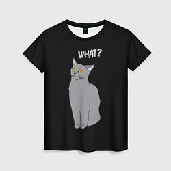 Женская футболка What cat