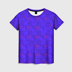Женская футболка Котята, фиолетовые котята
