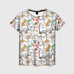 Женская футболка Большая семья котиков