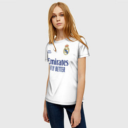 Футболка женская REAL MADRID, домашняя 2021, цвет: 3D-принт — фото 2