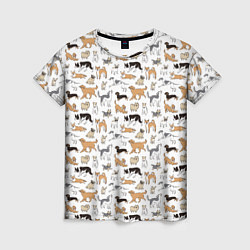 Женская футболка Узор собаки много