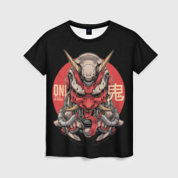 Женская футболка Cyber Oni Samurai