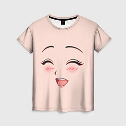 Женская футболка Сonfused anime face