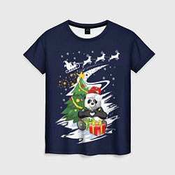 Женская футболка Рождественская Панда