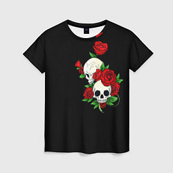 Женская футболка Roses Skulls