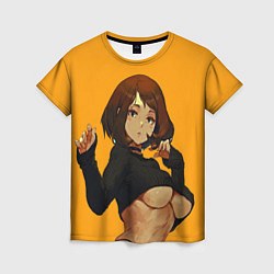 Женская футболка Uraraka Ahegao Урарака