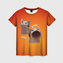 Женская футболка Cat Pop Мем