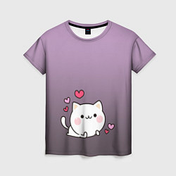 Женская футболка Влюбленный котенок