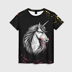 Футболка женская ЕДИНОРОГ UNICORN RAINBOW, цвет: 3D-принт
