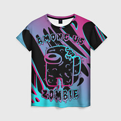 Женская футболка Among Us Neon Zombie