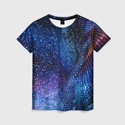 Женская футболка Синяя чешуйчатая абстракция blue cosmos