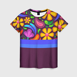 Женская футболка Мультяшные Цветы