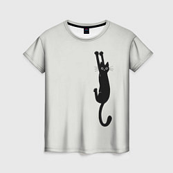 Женская футболка Испуганный кот