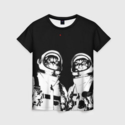 Женская футболка Коты Космонавты