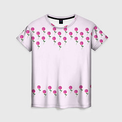 Женская футболка Розовые цветы pink flowers
