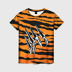 Женская футболка След от когтей тигра