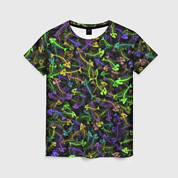 Футболка женская Neon Fish Bone, цвет: 3D-принт