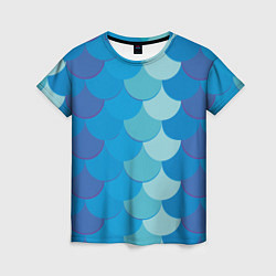 Женская футболка Синяя чешуя рыбы