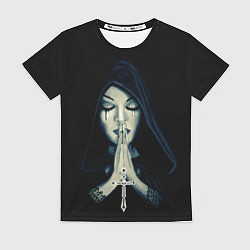 Женская футболка Монашка с крестом