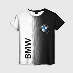 Женская футболка Black and White BMW
