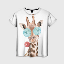 Женская футболка Жираф в очках