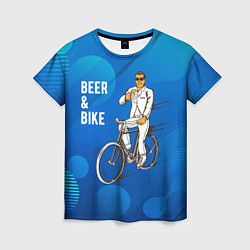 Женская футболка Велосипед и пиво