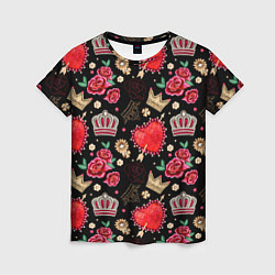 Женская футболка Корона и розы