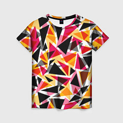 Футболка женская Разноцветные треугольники, цвет: 3D-принт