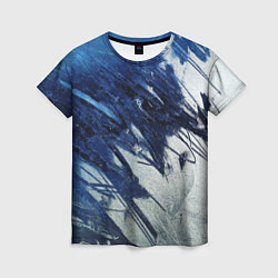 Женская футболка Серо-синее абстрактное