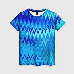 Женская футболка Синий-голубой абстрактный узор