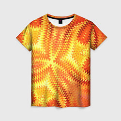 Женская футболка Желто-оранжевая абстракция