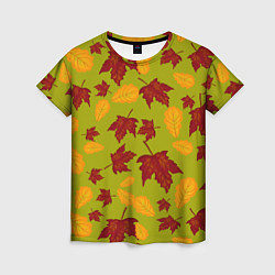 Женская футболка Осенние листья клён и дуб