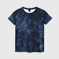 Женская футболка Темно-синяя текстура камня