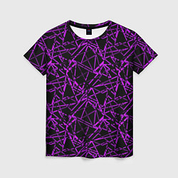 Женская футболка Фиолетово-черный абстрактный узор