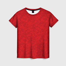 Женская футболка Ярко-красный мраморный узор