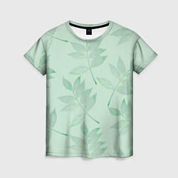 Женская футболка Зеленые листья