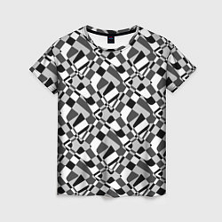 Женская футболка Черно-белый абстрактный узор