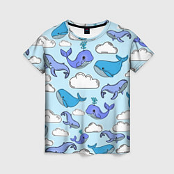 Женская футболка Небесные киты цвет