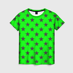 Женская футболка Звездный фон зеленый
