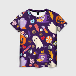 Женская футболка HALLOWEEN BTS BT21 PATTERN БТ21 БТС ХЕЛЛОУИН