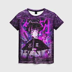 Женская футболка Cyberpunk Samurai Anime