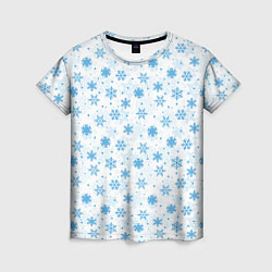 Женская футболка Снежинки снежные узоры