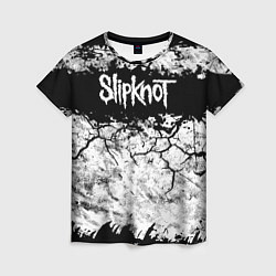 Женская футболка Надпись Слипкнот Рок Группа ЧБ Slipknot