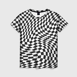 Женская футболка Черно-белая клетка Black and white squares