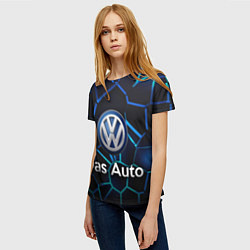 Футболка женская Volkswagen слоган Das Auto, цвет: 3D-принт — фото 2