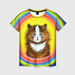 Женская футболка Радужный кот Луиса Уэйна