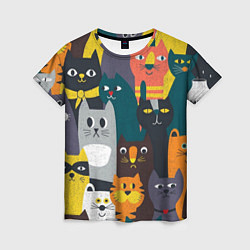 Женская футболка Крутые коты