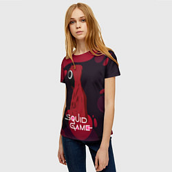 Футболка женская Игра в кальмара Red Black, цвет: 3D-принт — фото 2